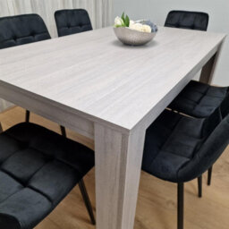 Kosy Koala Modern Grey Rectangle Dining Table Set With 6 Black Velvet Chairs Dining Room Furniture Set - thumbnail 6