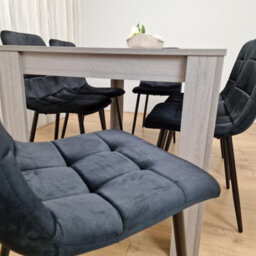 Kosy Koala Modern Grey Rectangle Dining Table Set With 6 Black Velvet Chairs Dining Room Furniture Set - thumbnail 8