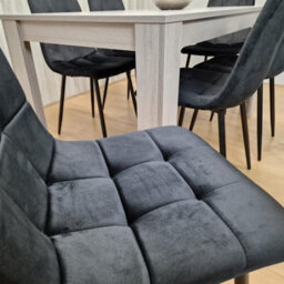 Kosy Koala Modern Grey Rectangle Dining Table Set With 6 Black Velvet Chairs Dining Room Furniture Set - thumbnail 9