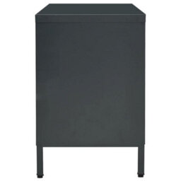 Berkfield Tv Cabinet Anthracite 105X35X52 Cm Steel And Glass - thumbnail 4