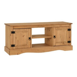 Seconique Corona Waxed Pine 2 Door 1 Shelf Flat Screen Tv Unit Cupboard Storage - thumbnail 2