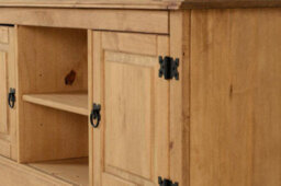 Seconique Corona Waxed Pine 2 Door 1 Shelf Flat Screen Tv Unit Cupboard Storage - thumbnail 6