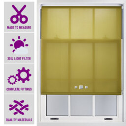 Chrome Triple Square Eyelet Daylight Roller Blind - (W)150Cm X (L)165Cm Green Blind From Furnished