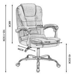 Faux Leather Desk Chair, Height Adjustable Office Chair Brown - thumbnail 2