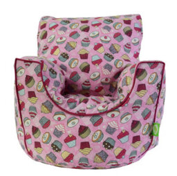 Bean Lazy Cotton Pink Cupcake Bean Bag Arm Chair Toddler Size