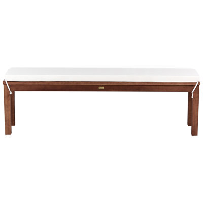 Beliani Garden Bench With Cushion Tuscania 160 Cm Eucalyptus Wood Off-White - image 1