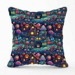 Warren Reed Designer Whimsical Gingerbread House Pattern Outdoor Cushion 45Cm X 45Cm - thumbnail 1