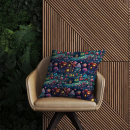 Warren Reed Designer Whimsical Gingerbread House Pattern Outdoor Cushion 45Cm X 45Cm - thumbnail 2