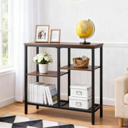Narrow Industrial Console Sofa Table 4-Tier Entryway Hallway Storage Shelf Rack - thumbnail 4