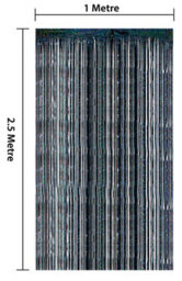Netagon Cheetah Shimmer Party Event Tinsel Curtain Backdrop 2.5M X 1M - Black - thumbnail 3