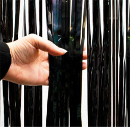 Netagon Cheetah Shimmer Party Event Tinsel Curtain Backdrop 2.5M X 1M - Black - thumbnail 5