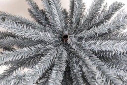 Shatchi 5Ft Artificial Flocked Slim Christmas Pencil Tree Holiday Home Decorations With Pointed Tips And Metal Stand - thumbnail 4