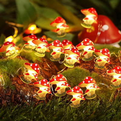 10Ft Mushroom Fairy Lights: 30 Led Battery-Operated Cute Lamp For Bedroom, Dorm, Wedding & Indoor/outdoor Decor - image 1