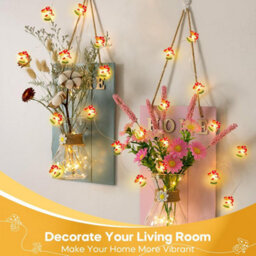 10Ft Mushroom Fairy Lights: 30 Led Battery-Operated Cute Lamp For Bedroom, Dorm, Wedding & Indoor/outdoor Decor - thumbnail 9