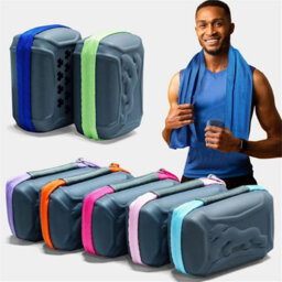 2 Pack Cooling Towels, Quick Dry Microfiber Neck Cool Towels For Heat Relief, Sports Sweat Towels Portable Storage Blue 80X30Cm - thumbnail 2