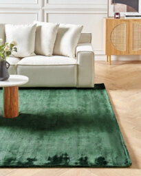Beliani Rug Gesi Ii Dark Green 200 X 300 Cm Viscose - thumbnail 2