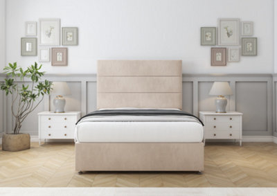 "Comfort Rosa Sand Naples Divan Bed Base 2 Drawers Same Side - 26"" Strutted 4' Small Double" - image 1