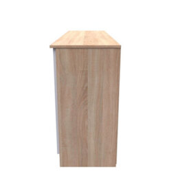 Trent Wide 4 Door 1 Drawer Sideboard In Grey & Bardolino Oak (Ready Assembled) - thumbnail 2