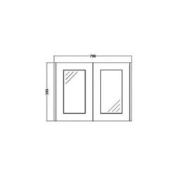 Clifton Bathroom Mirror Cabinet 800mm Wide - Matt Grey - (Aberdeen) - thumbnail 3
