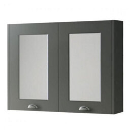 Clifton Bathroom Mirror Cabinet 800mm Wide - Matt Grey - (Aberdeen) - thumbnail 1