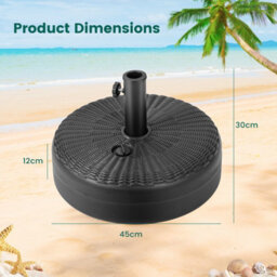 Costway Patio Water/sand Filled Parasol Stand Umbrella Base Holder Fit 38 & 48 mm Pole - thumbnail 2