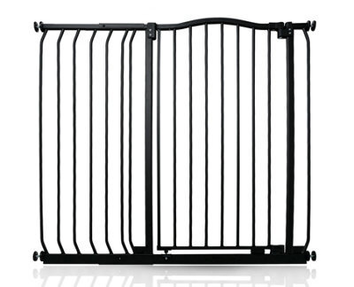 Safetots Extra Tall Curved Top Safety Gate, 107Cm - 116Cm, Matt Black, Extra Tall 100Cm In Height, Pressure Fit Stair Gate - image 1