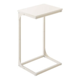 LEDREM C-Shaped Side Table, Bedside Table, Sofa Side Table, With Metal Frame,for Living Room, Bedroom, Cream White Let353W77 - thumbnail 3