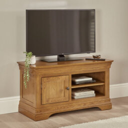 The Furniture Market French Louis Oak Small Tv Unit Up To 48 Tv Size - thumbnail 1