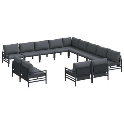 Berkfield Modern Garden Sofa Set 13 Pcs Anthracite Steel
