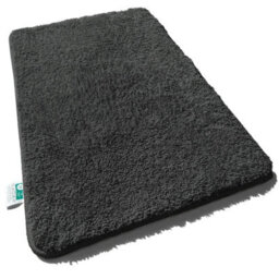 Floordirekt Sky Microfibre Bath Mat Soft 30mm Pile Non Slip Washable Bathroom Rug Black 95 X 95 X 2 Cm