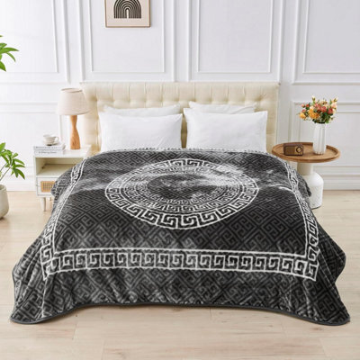 Gc Gaveno Cavailia Faux Fur Mink Apollo Greek Throw 150X200Cm Charcoal Luxury Warm Easy Care Thermal Warm & Cosy Fleece Throw - image 1