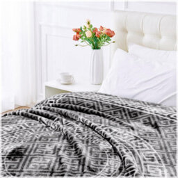 Gc Gaveno Cavailia Faux Fur Mink Apollo Greek Throw 150X200Cm Charcoal Luxury Warm Easy Care Thermal Warm & Cosy Fleece Throw - thumbnail 5
