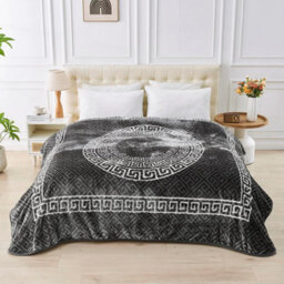 Gc Gaveno Cavailia Faux Fur Mink Apollo Greek Throw 150X200Cm Charcoal Luxury Warm Easy Care Thermal Warm & Cosy Fleece Throw