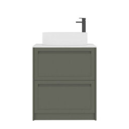 Royal Bathrooms Royal Bathroom Elmore 700mm Matt Green Freestanding Countertop Bathroom Vanity Unit 2 Drawer With Peak Basin - thumbnail 7