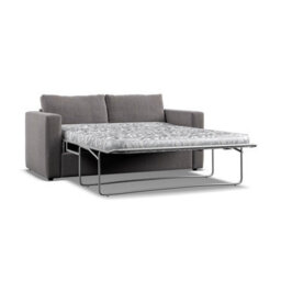 Oxford Grey Fabric 3-Seater Sofa Bed Convertible Design, Foam & Fibre Cushions, Glides For Easy Movement, Accent Pillows Included - thumbnail 8