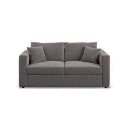 Oxford Grey Fabric 3-Seater Sofa Bed Convertible Design, Foam & Fibre Cushions, Glides For Easy Movement, Accent Pillows Included - thumbnail 5