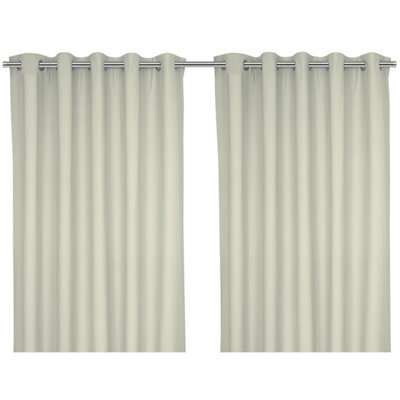 GoodHome Hiva Beige Solid Dyed Lined Eyelet Curtain (W)167Cm (L)183Cm, Pair - image 1