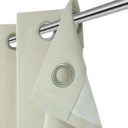 GoodHome Hiva Beige Solid Dyed Lined Eyelet Curtain (W)167Cm (L)183Cm, Pair - thumbnail 5