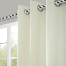 GoodHome Hiva Beige Solid Dyed Lined Eyelet Curtain (W)167Cm (L)183Cm, Pair - thumbnail 2
