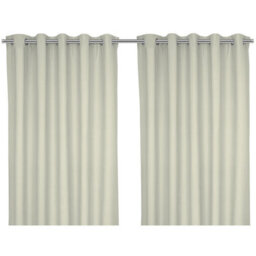 GoodHome Hiva Beige Solid Dyed Lined Eyelet Curtain (W)167Cm (L)183Cm, Pair - thumbnail 1