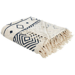 Beliani Blanket Najuy Cotton 220 X 240 Cm Beige