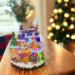 Widdop Led Gingerbread House With Rotating Characters Battery Operated 30Cm - thumbnail 5