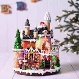 Widdop Led Gingerbread House With Rotating Characters Battery Operated 30Cm - thumbnail 1