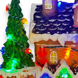 Widdop Led Gingerbread House With Rotating Characters Battery Operated 30Cm - thumbnail 3