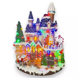 Widdop Led Gingerbread House With Rotating Characters Battery Operated 30Cm - thumbnail 2