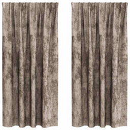 Berkfield Curtain With Curtains 2 Pcs Cappuccino 175 X 140 Cm Velvet - thumbnail 2
