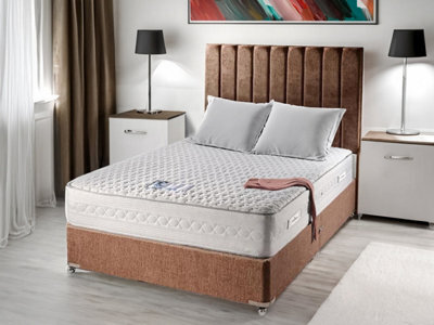 Divan Base Direct Sophia Briar-Rose Penelope 1000 Pocket Sprung Talalay Latex Bed Set 5Ft King Large End Drawer- Wool Chestnut - image 1