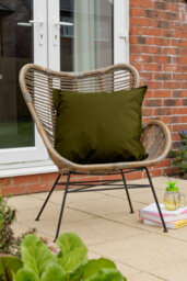Waterproof Outdoor Garden Cushion Covers Patio Cushion Cover Cases Square Pack Of 2 Brown 45Cm X 45Cm - thumbnail 2