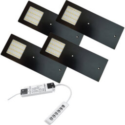 4X Matt Black Ultra-Slim Under Cabinet Kitchen Lights With Led Driver Kit - Bright Natural White - thumbnail 1