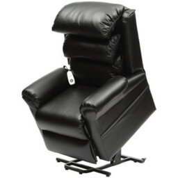 Loops Ergonomic Black Wall Hugging Rise And Recline Lounge Chair With Easy Clean Pu Leather - thumbnail 3